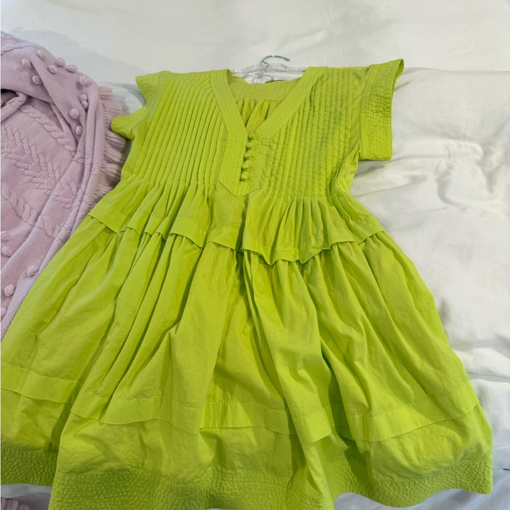 HUNTER BELL Lime Green Kids Casual Dress